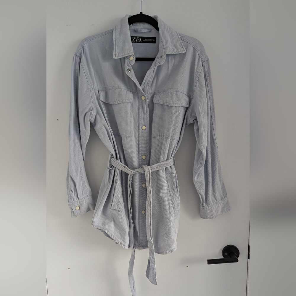 Zara 100% Cotton light blue denim shirt